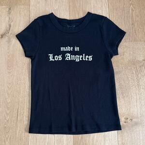 Brandy Melville Joh Galt Tee Made in Los Angeles One Size Black